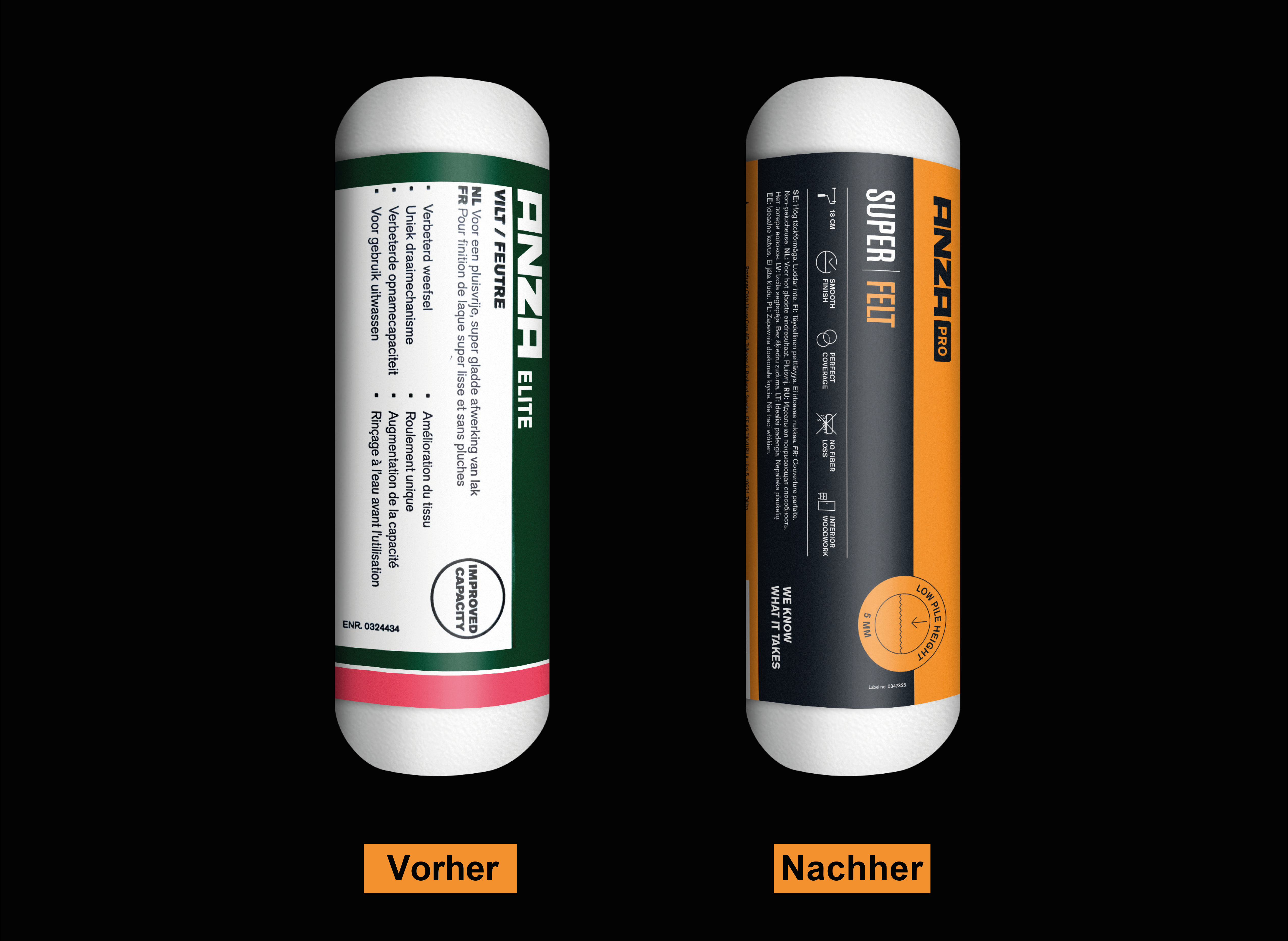 Neue Verpackung für unsere Anza Felt Walzen extra kurz
