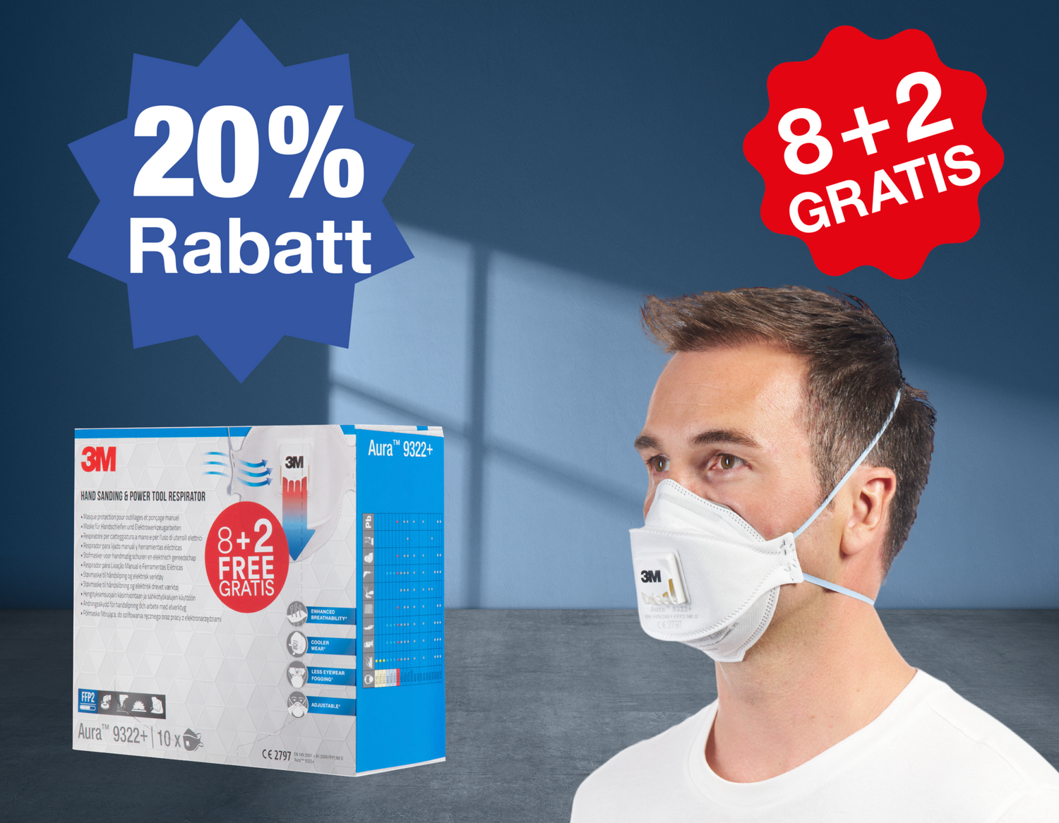 3M Feinstaubmasken 9322 - Jetzt 20% sparen!